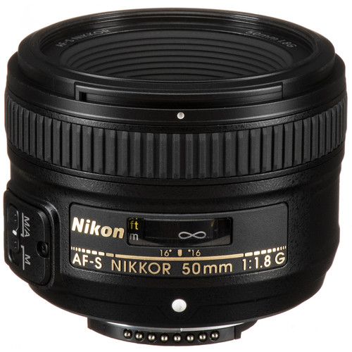Объектив Nikon 50mm f/1.8G AF-S Nikkor, черный купить по цене 23